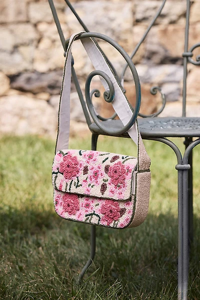 Greta Floral Beaded Shoulder Bag