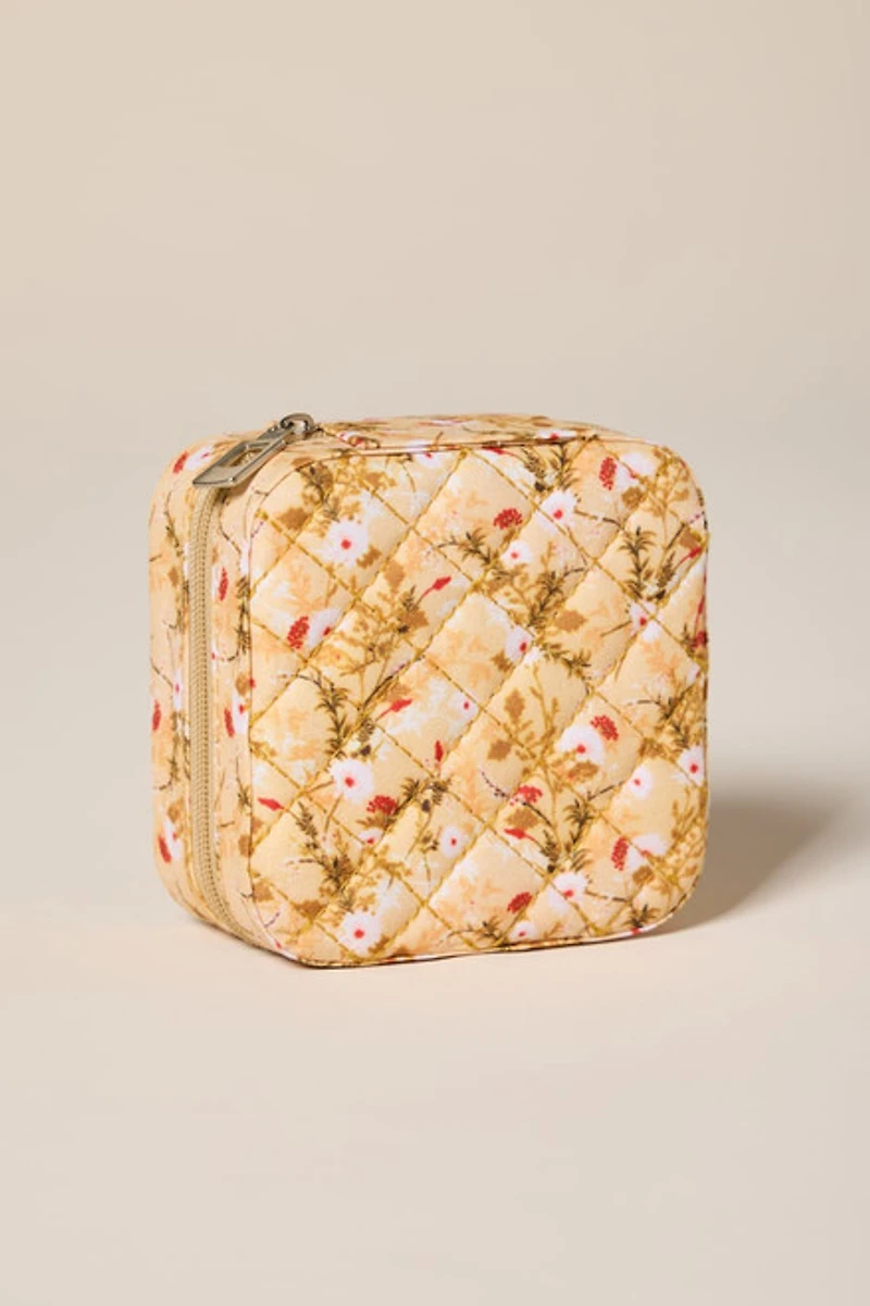 Hazel Quilted Floral Jewelry Box