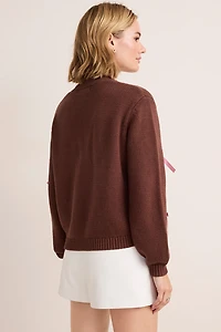 Boots and Bows Embroidered Cardigan
