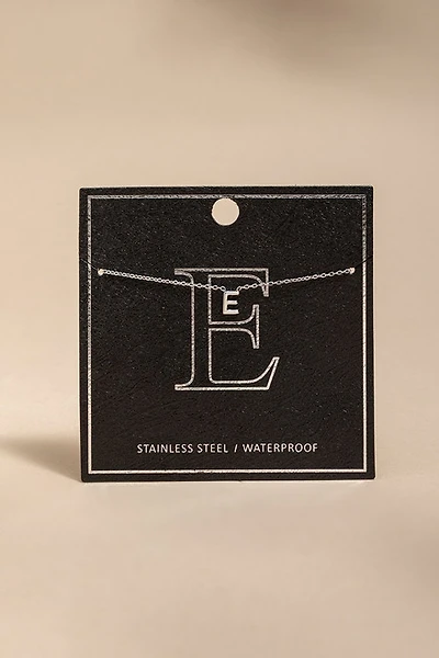 E Initial Stainless Steel Pendant Necklace Silver