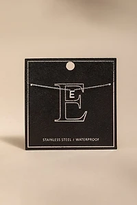 E Initial Stainless Steel Pendant Necklace Silver