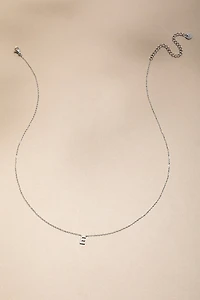 E Initial Stainless Steel Pendant Necklace Silver