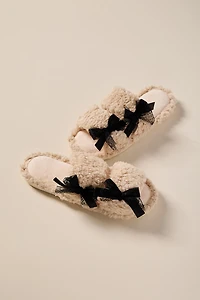 Coutney Bow Detail Sherpa Slippers