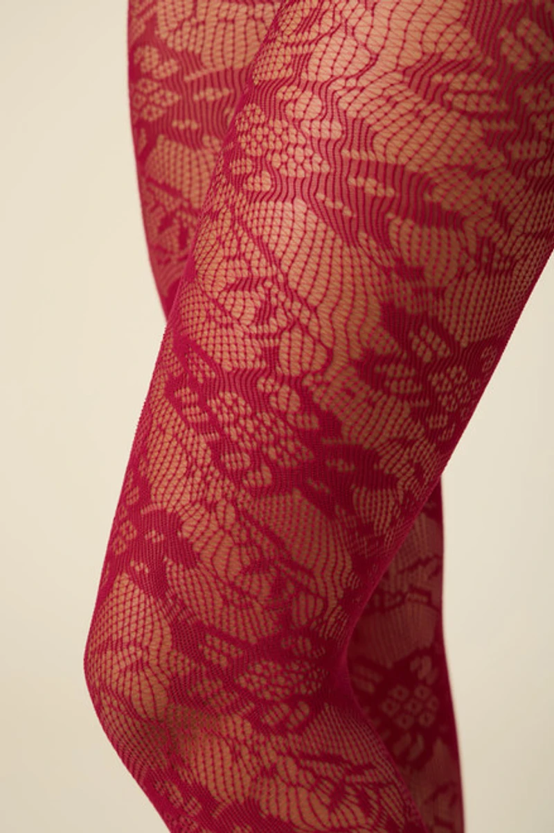 Mia Floral Lace Knit Thights
