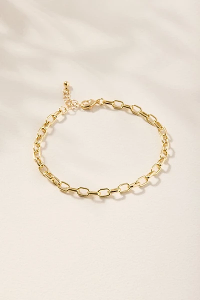 Paperclip Chain Charm Bracelet Base Gold