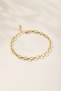 Paperclip Chain Charm Bracelet Base Gold