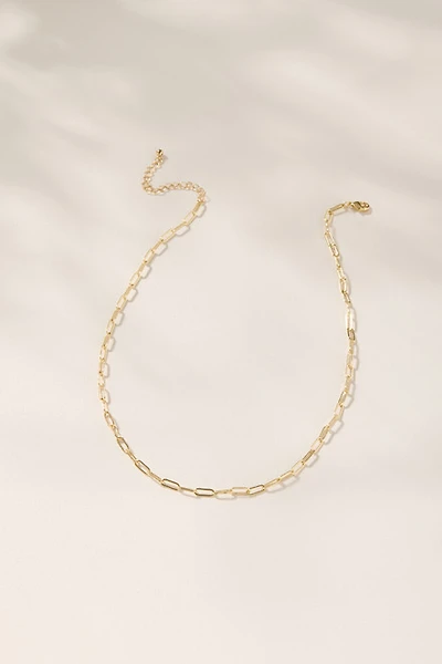 Paperclip Chain Charm Necklace Base Gold