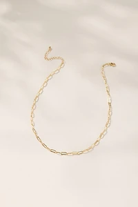 Paperclip Chain Charm Necklace Base Gold