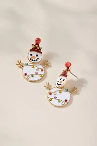 Snowman Drop Earrings