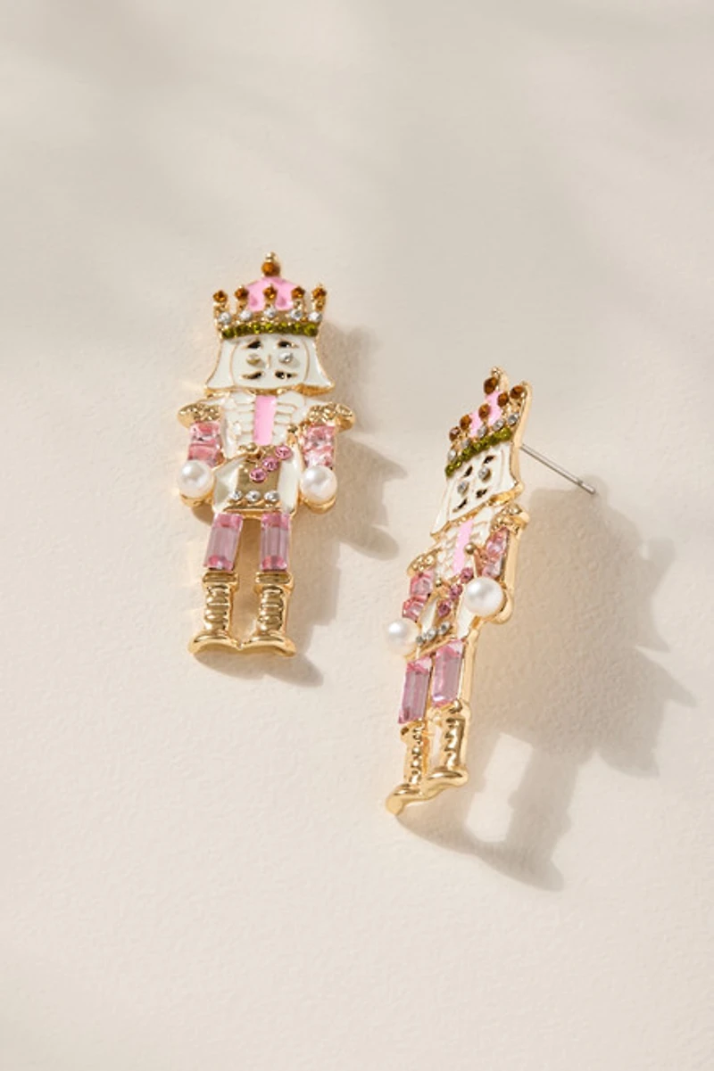 Pink Nutcracker Drop Earrings