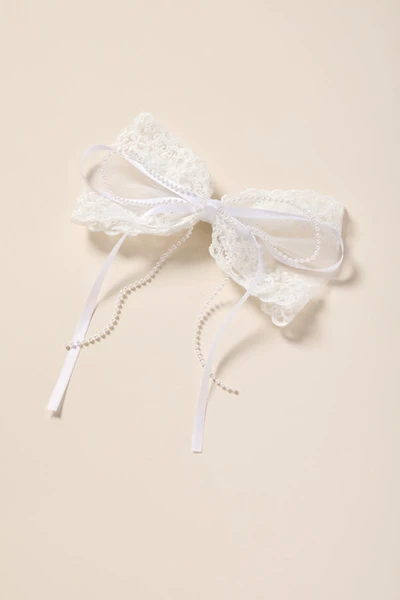 Aida Lace and Pearl Hair Bow Barrette