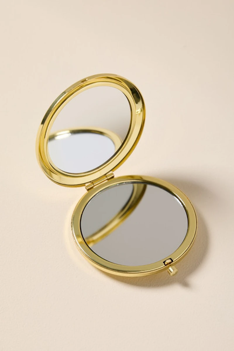 Floral Blue Compact Mirror