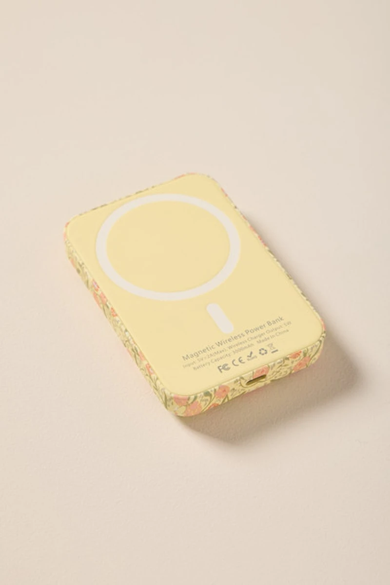 Pink Floral Magnetic Power Bank