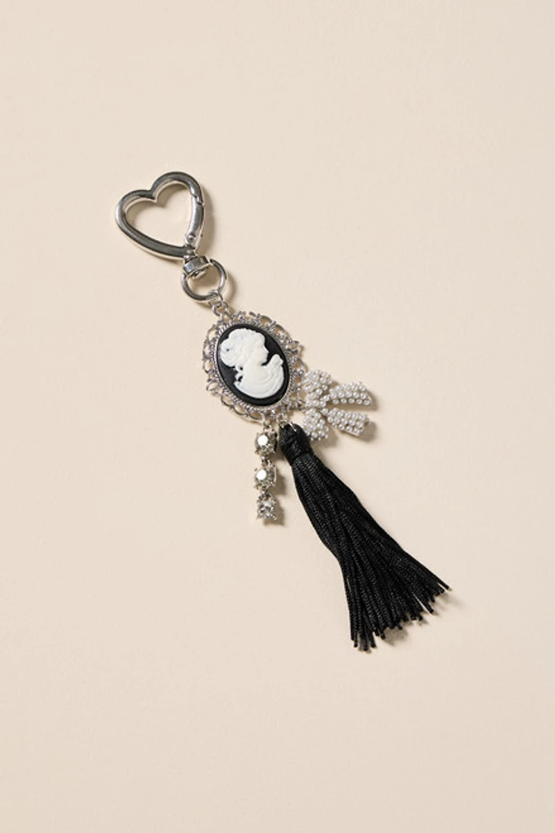 Cameo and Bows Tassel Bag Charm