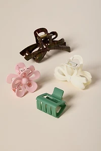 Anna Flower and Bows Hair Claw Set