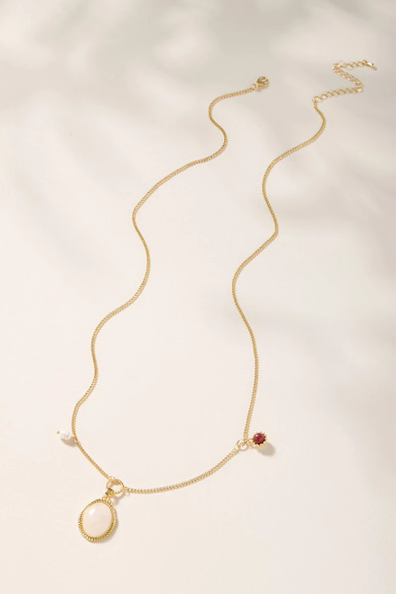 Lorie Rose Quartz Pendant Necklace