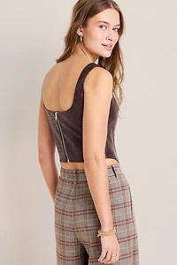 Emma Faux Leather Corset Top