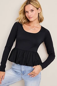 Tara Bubble Peplum Top
