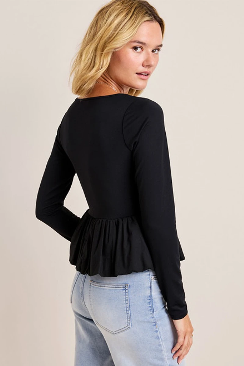 Tara Bubble Peplum Top