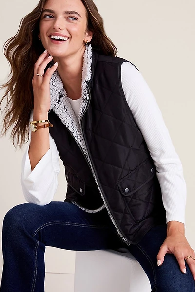 Tanya Reversible Quilted Fleece Vest