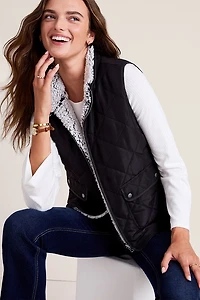 Tanya Reversible Quilted Fleece Vest