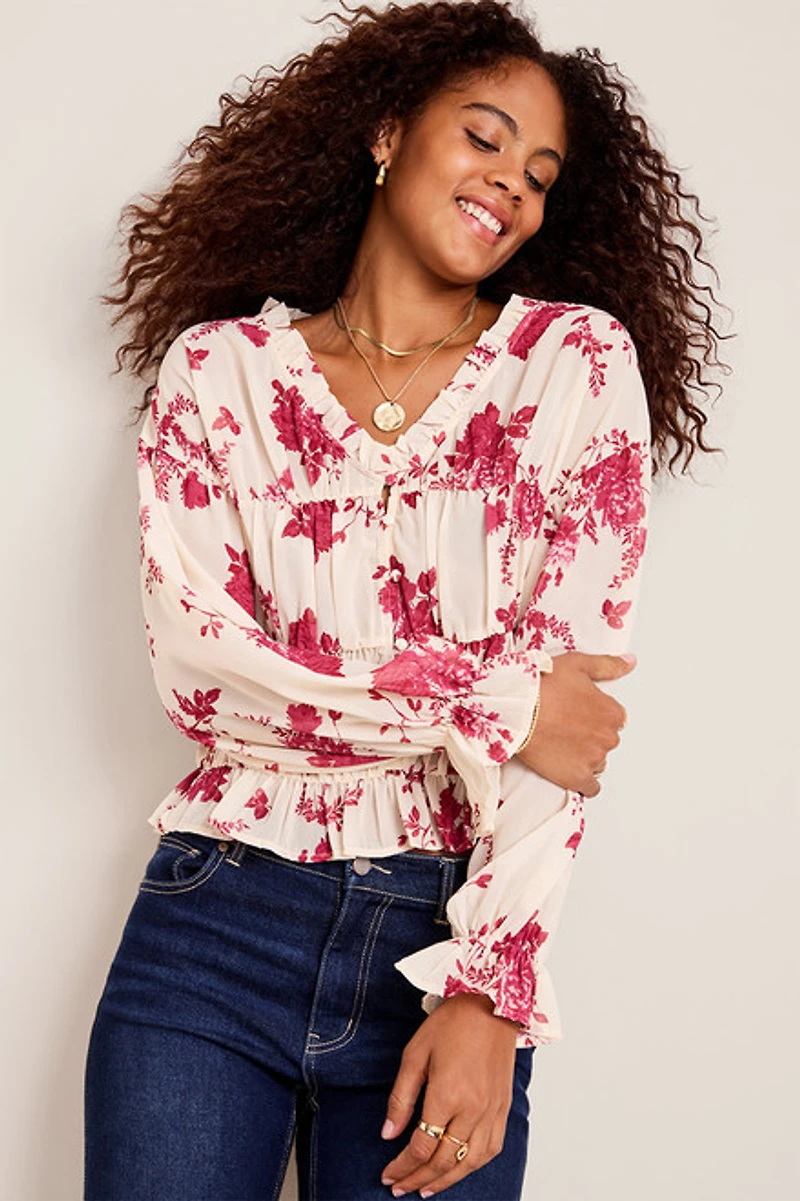 Rae Tiered Floral Blouse