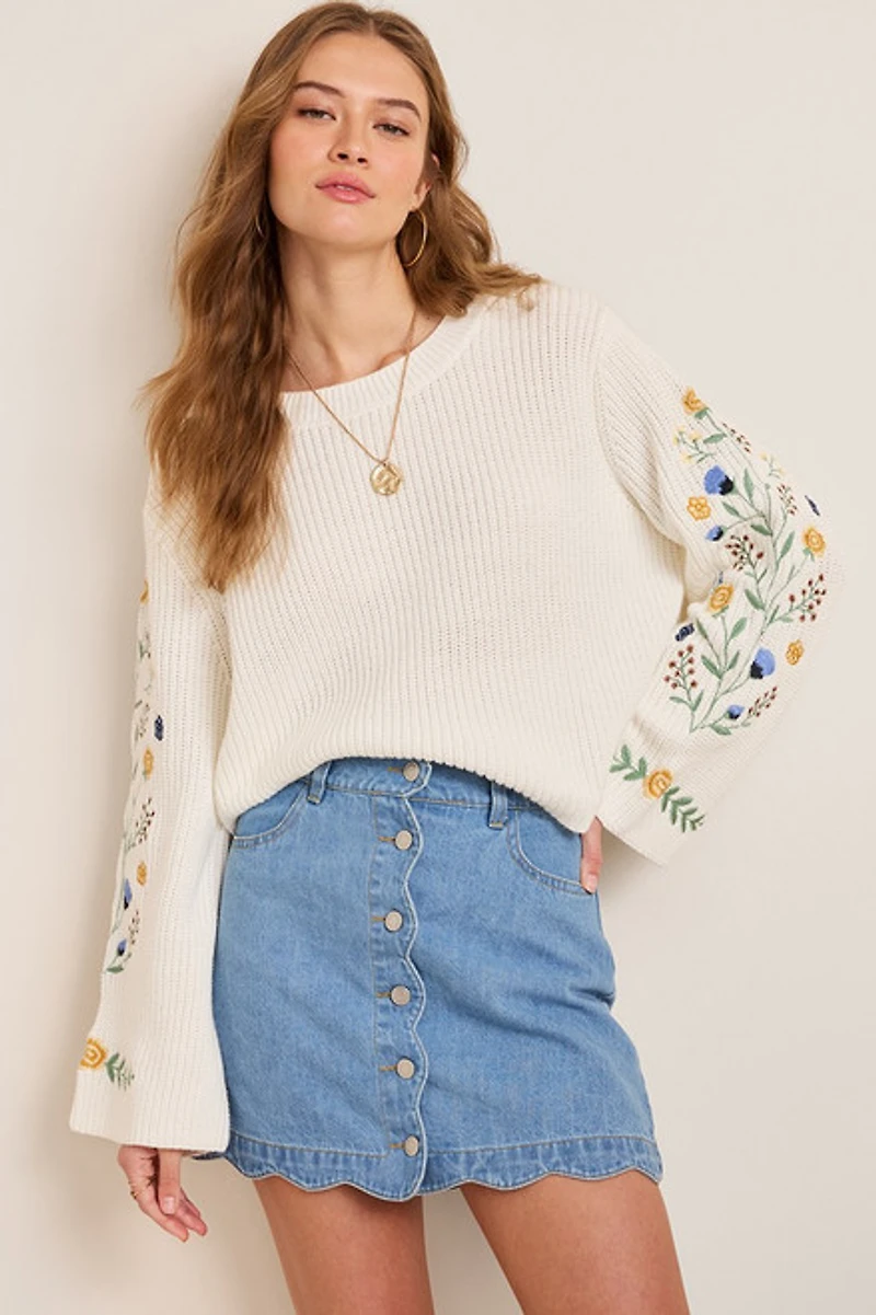 Tammy Floral Embroidered Sweater
