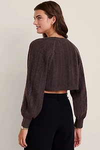 April Pointelle Shrug Cardigan