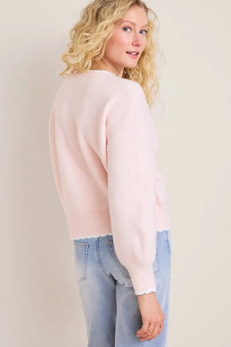 Swan Scalloped Sweater
