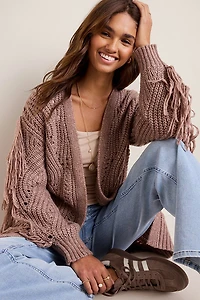 Tina Fringe Knit Cardigan