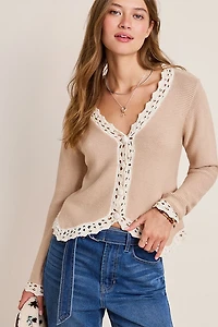 Claudia Crochet Trim Cardigan