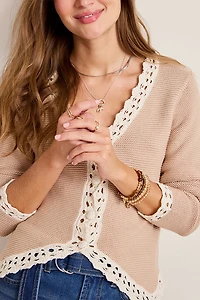 Claudia Crochet Trim Cardigan