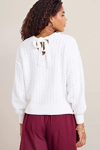 Carmela Tie Back Pointelle Sweater