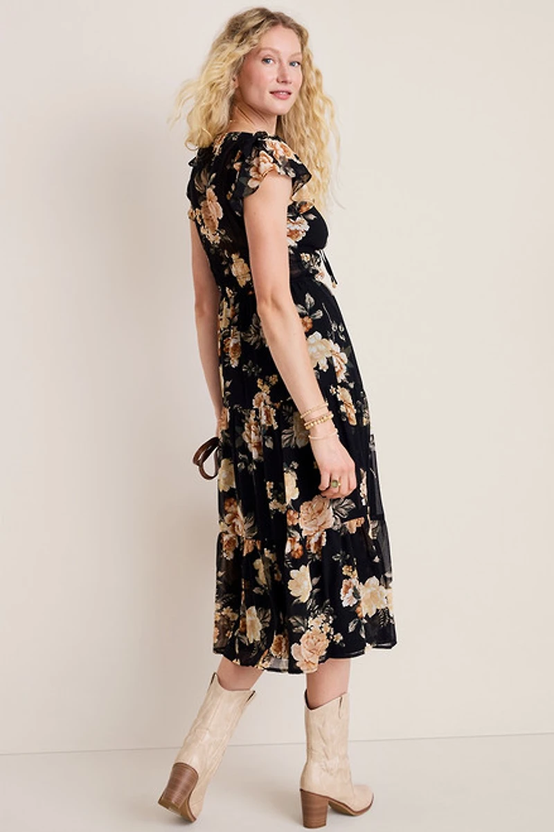 Julie Flutter Sleeve Midi Dress