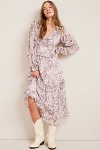 Audrey Ruffle Tiered Midi Dress