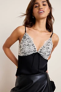Alyson Lace Satin Tank
