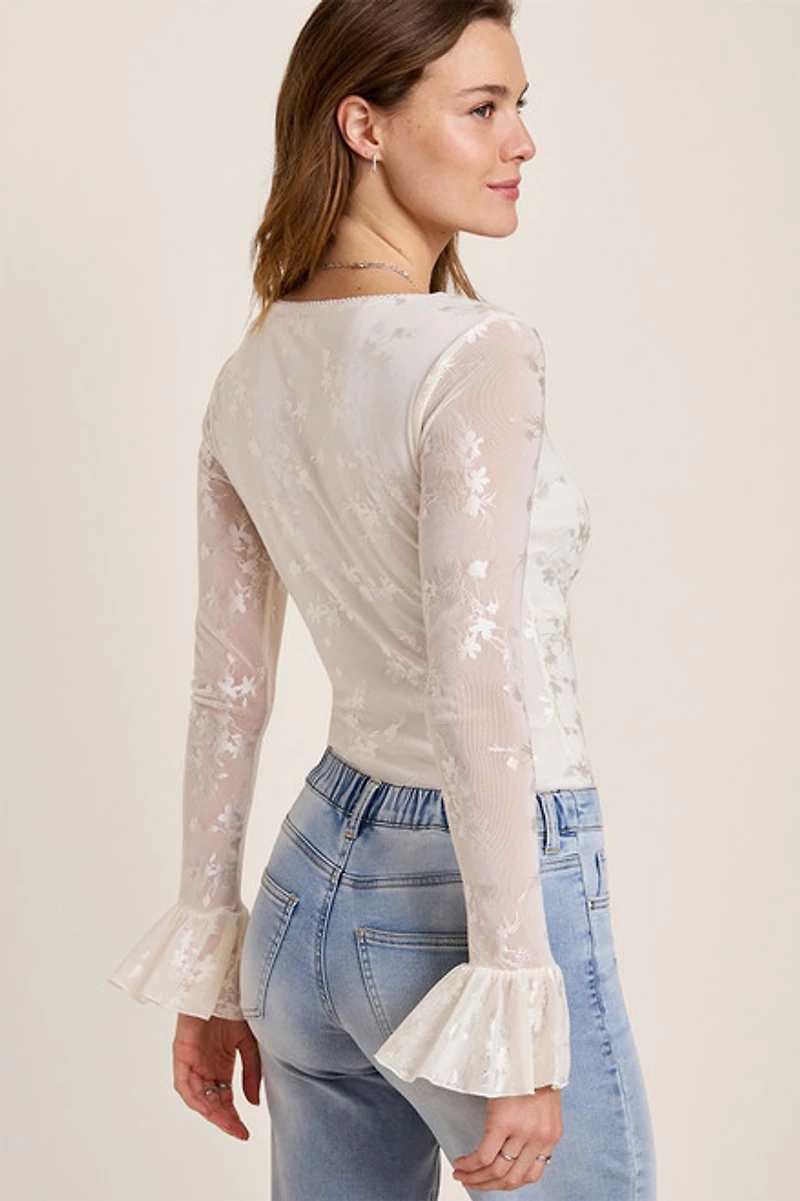 Lila Floral Long Sleeve Bodysuit