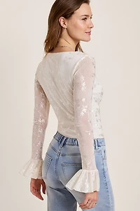 Lila Floral Long Sleeve Bodysuit
