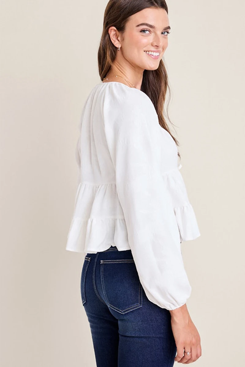 Emma Long Sleeve Tiered Blouse