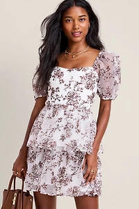 Janis Floral Tiered Mini Dress