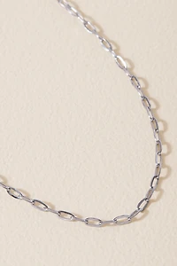 Ally Stainless Steel Mini Paperclip Necklace Silver