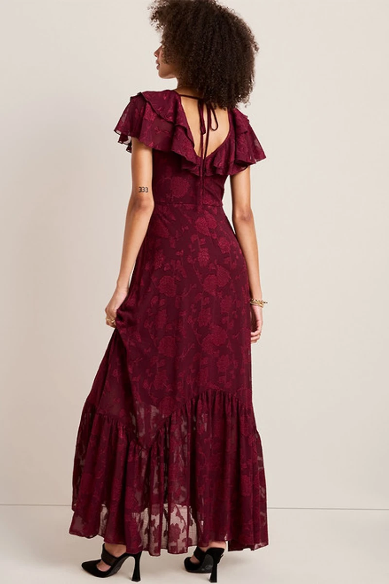 Mindy Floral Jacquard Maxi Dress