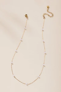 Laura Stainless Steel Mini Pearl Station  Necklace