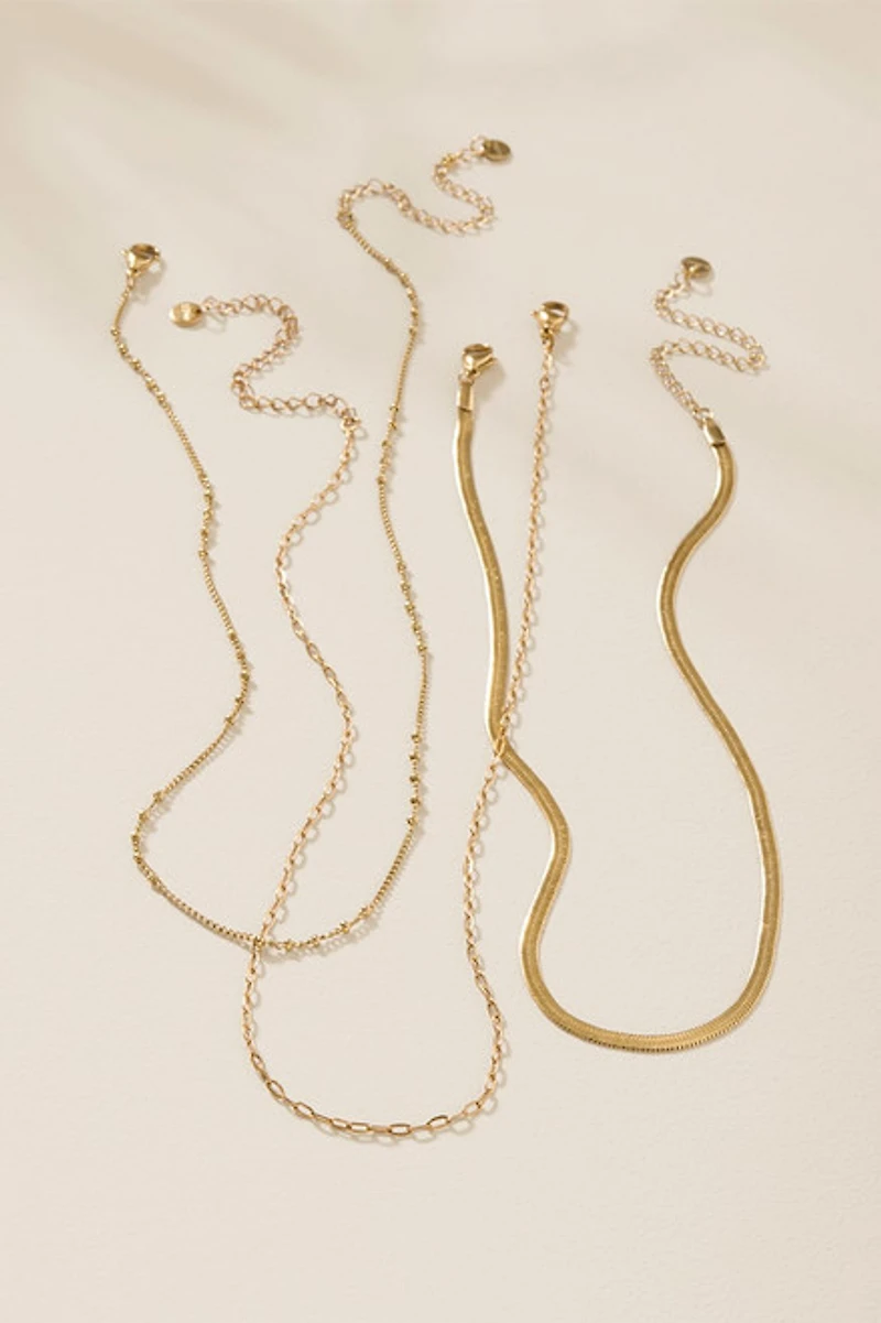 Lea Gold Layered Chain Necklace