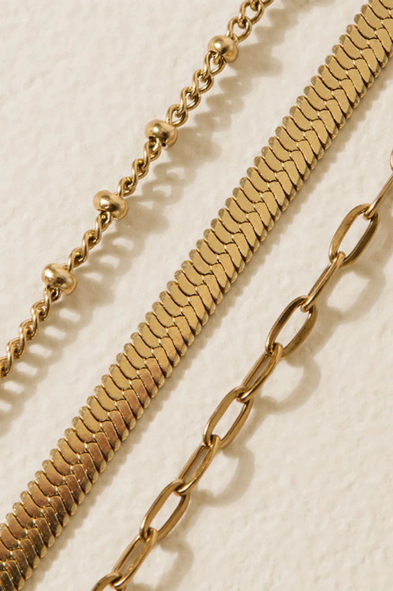 Lea Gold Layered Chain Necklace