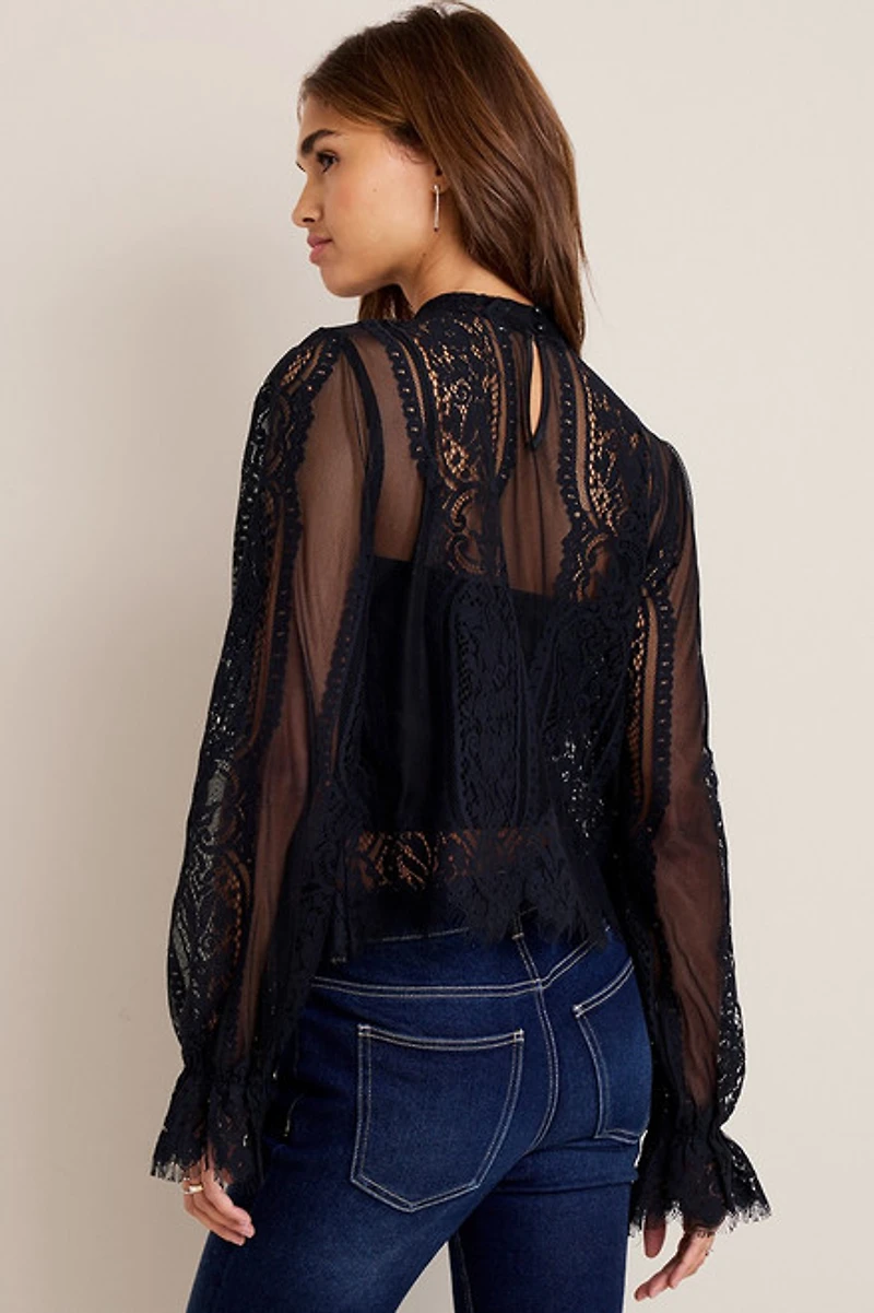 Aisha Long Sleeve Lace Blouse