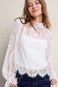 Aisha Long Sleeve Lace Blouse