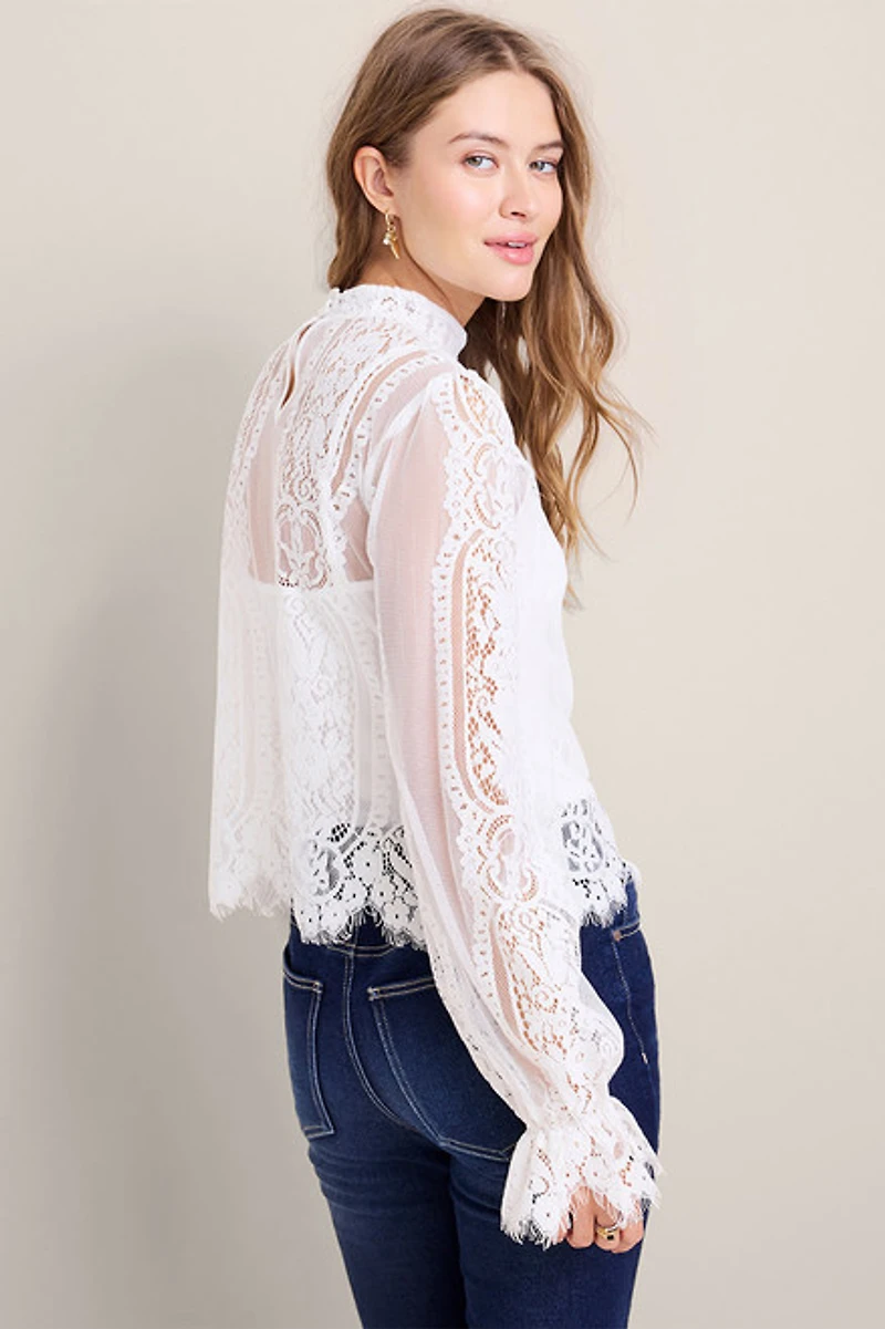 Aisha Long Sleeve Lace Blouse