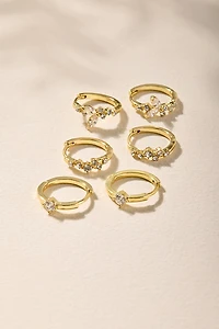 Zoey Delicate Crystal Hoop Earring Set