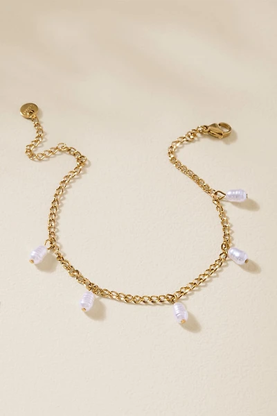 Tara Stainless Steel Pearl Station Bracelet